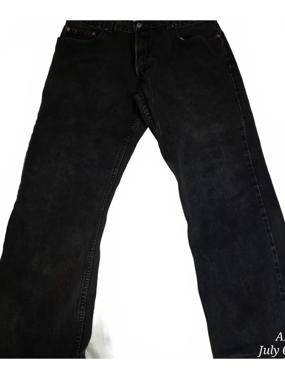 Vintage Levi's 505 Regular Fit Black Jeans W38 L34 Red Tab